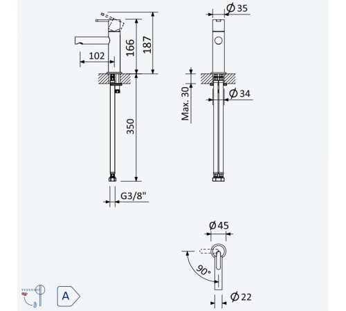 Смеситель для раковины Bruma Leaf 167 000 7SR Sunrise