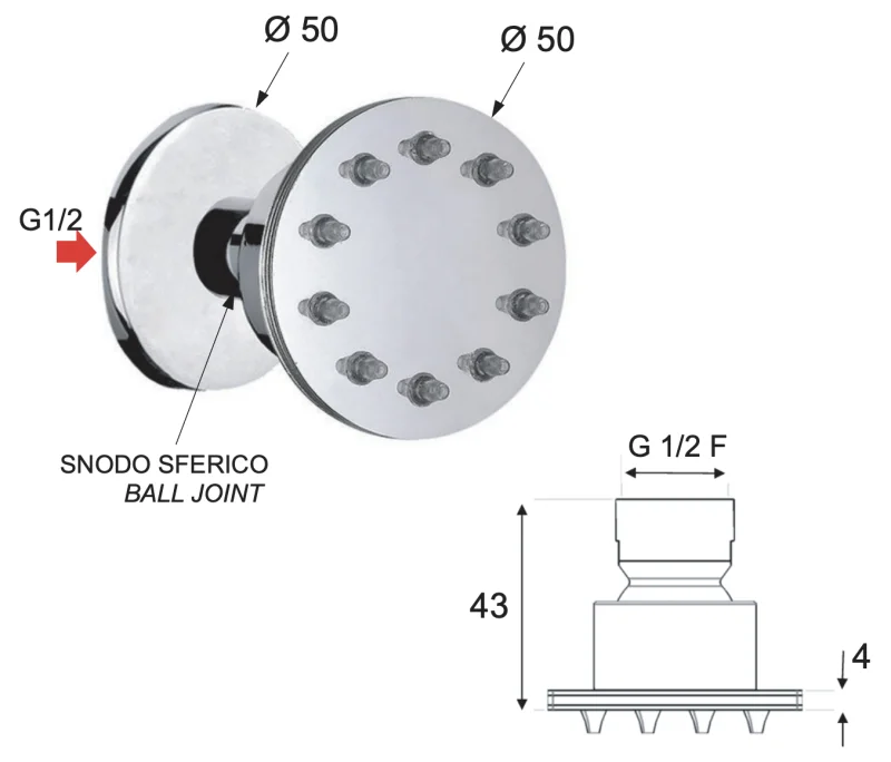 Форсунка Remer NX34JET, хром
