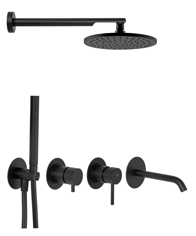 Душевая система Remer X Style X96D3SETNO, черный матовый