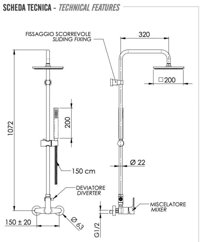 Душевая система Remer Energy EY37X7SS9SSBO, белый матовый