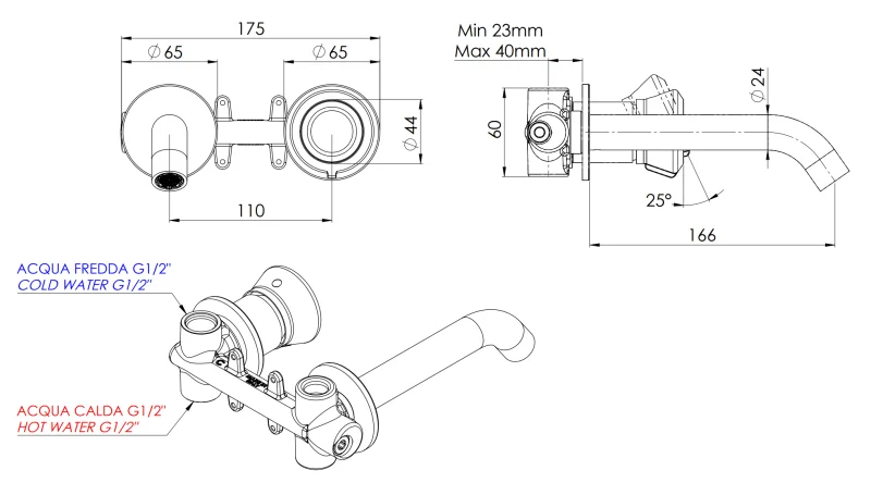 Смеситель для раковины Remer Element ET15PRP, медь брашированная