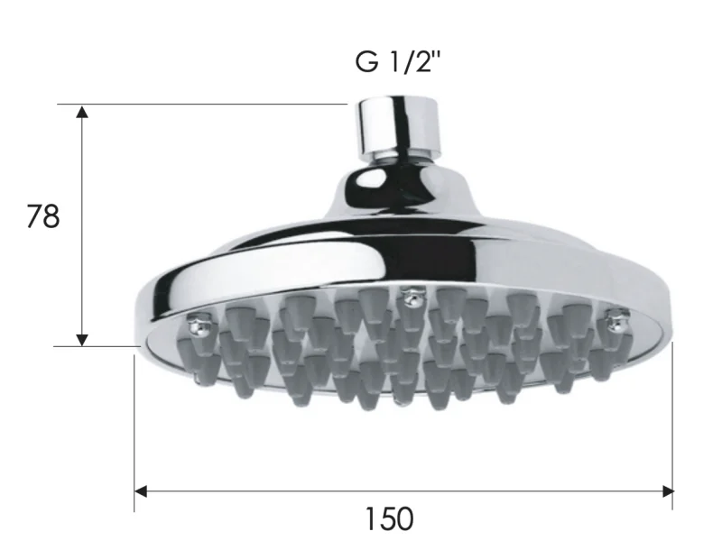 Верхний душ с шарнирным соединением 15 см Remer 35315X, хром