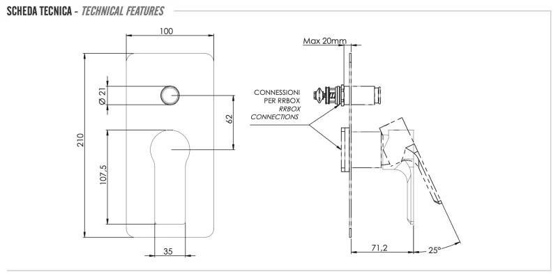 Смеситель для душа Remer Energy EY09KBNO, черный матовый