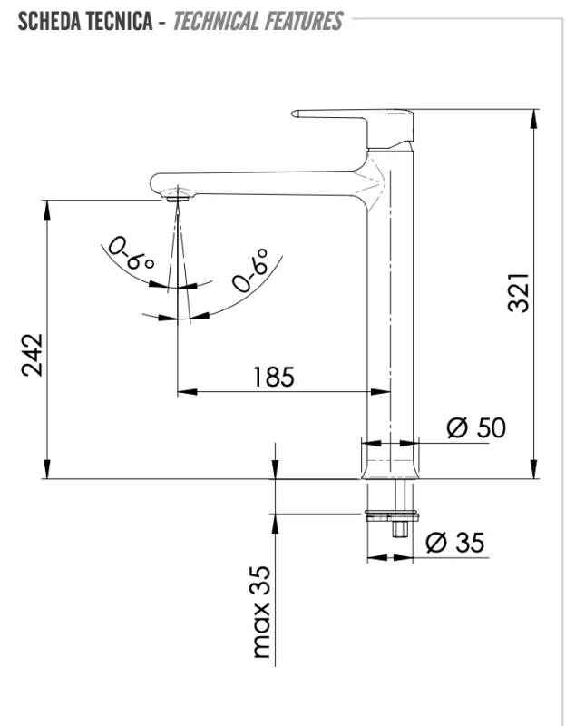 Смеситель для раковины Remer Vanity V11LNO, черный матовый
