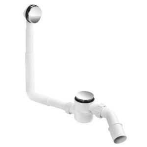 Сифон для ванны (слив-перелив) McAlpine HC2600CL, Click-clack, с прочисткой снаружи, хром