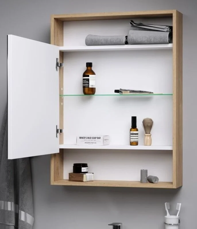 Шкаф с зеркалом Aqwella Сити 50 дуб балтийский