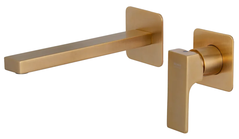 Смеситель для раковины Remer Absolute AU15PLBG, золото брашированное