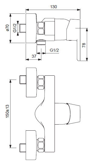Смеситель Ideal Standard Vito B0411AA для душа