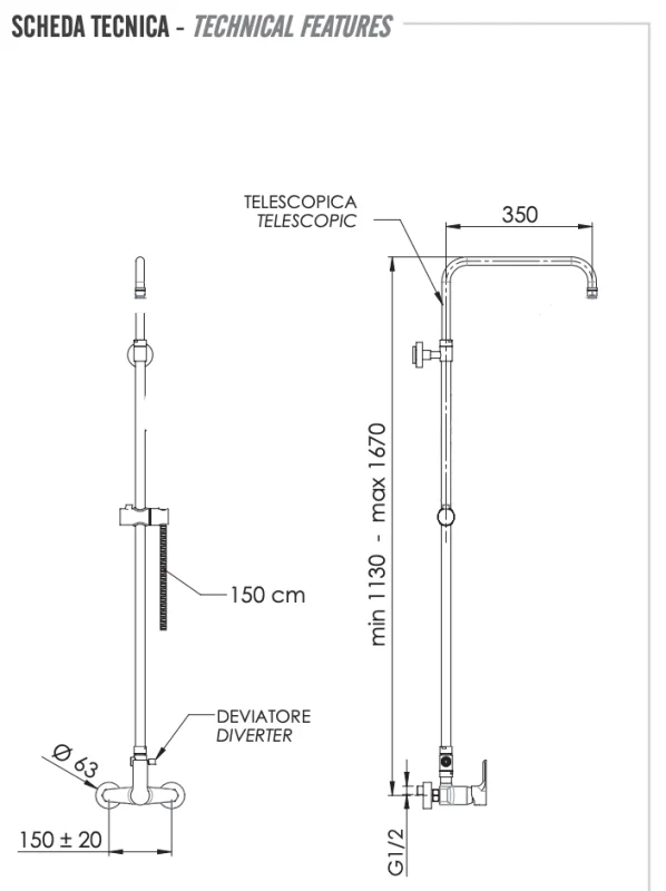 Душевая система Remer Energy EY37ASSDDO, золото глянцевое