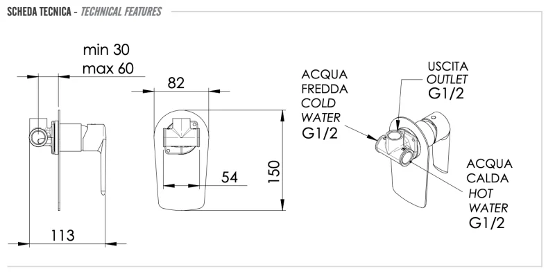 Смеситель для душа Remer Vanity V30, хром