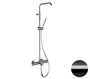 Душевая система термостатическая с изливом Remer Elegance EQ34A7MMSSOFCFP, черный брашированный хром