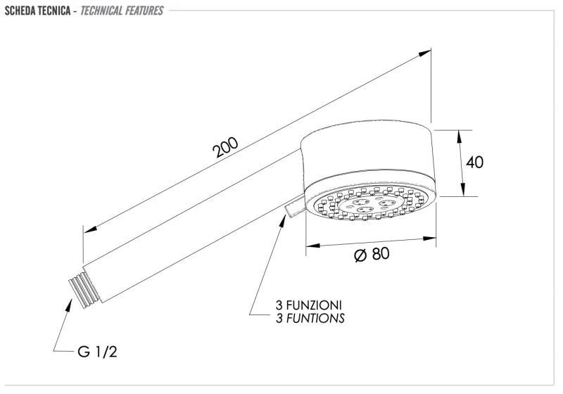 Ручной душ Remer 319MOX, хром