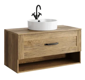 AQWELLA Craft подвесная тумба под умывальник, цвет дерево темное