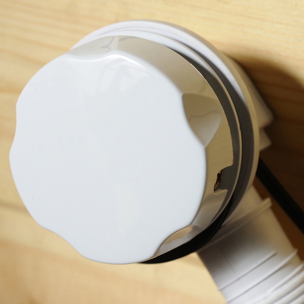 Сифон для ванны (слив-перелив) McAlpine MRB2W-PB, полуавтомат (575мм), белый