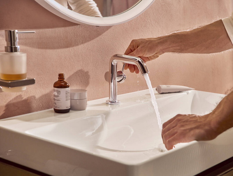Смеситель для умывальника Hansgrohe Tecturis S 110, сливной гарнитур click-ckack, хром, 73320000