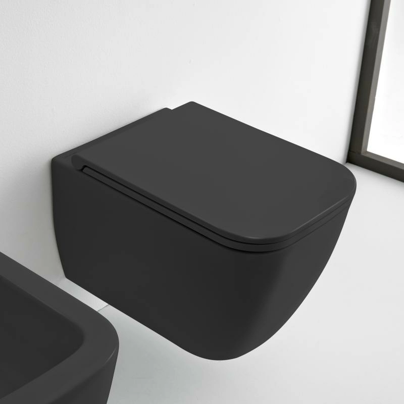 Унитаз подвесной Scarabeo Teorema 2.0 36x52 безободковый черный матовый, арт. 5126CL49