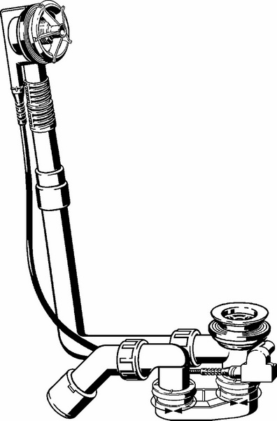 Viega Слив/перелив Multiplex функциональный узел,плоская конструкция, 33 мм свободного места за ванной