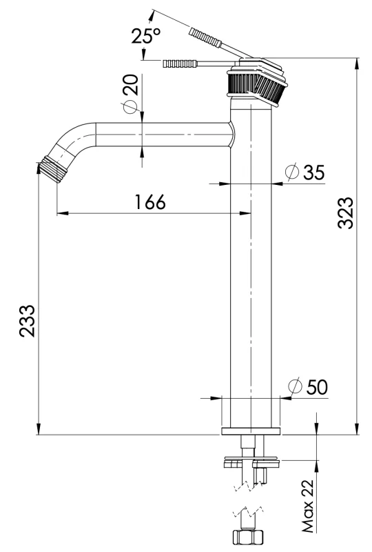 Смеситель для раковины Remer Atelier AL11LXLCFP, черный брашированный хром