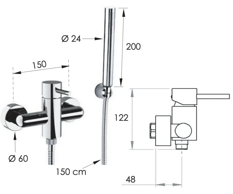 Смеситель для душа Remer X Style X39, хром