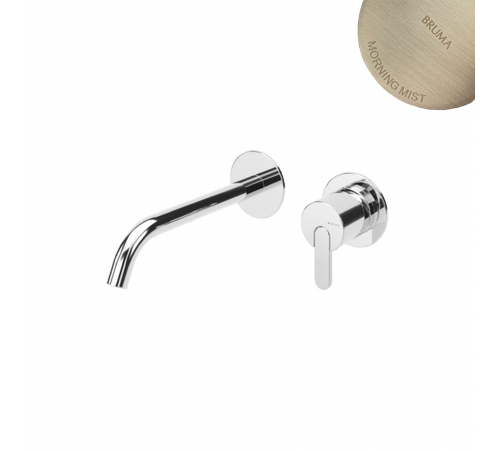 Смеситель для раковины на 2 отверстия, настенный. Длина излива 200 мм Bruma Leaf 167 011 9MM Morning Mist