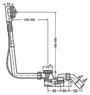 Viega Слив/перелив Multiplex функциональный узел,плоская конструкция, 33 мм свободного места за ванной