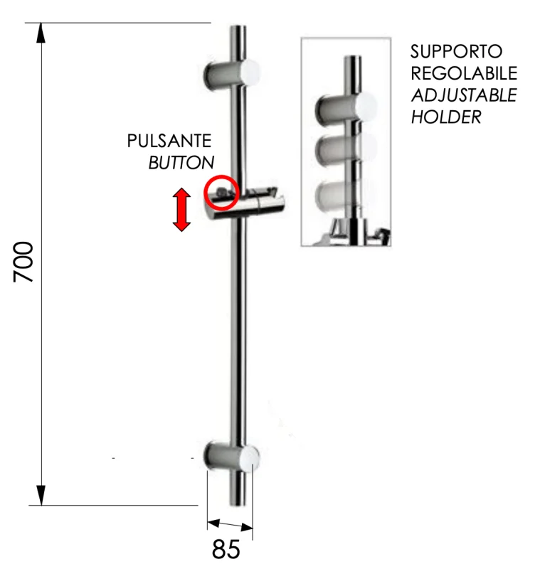 Душевая стойка 70 см Remer 317N, хром