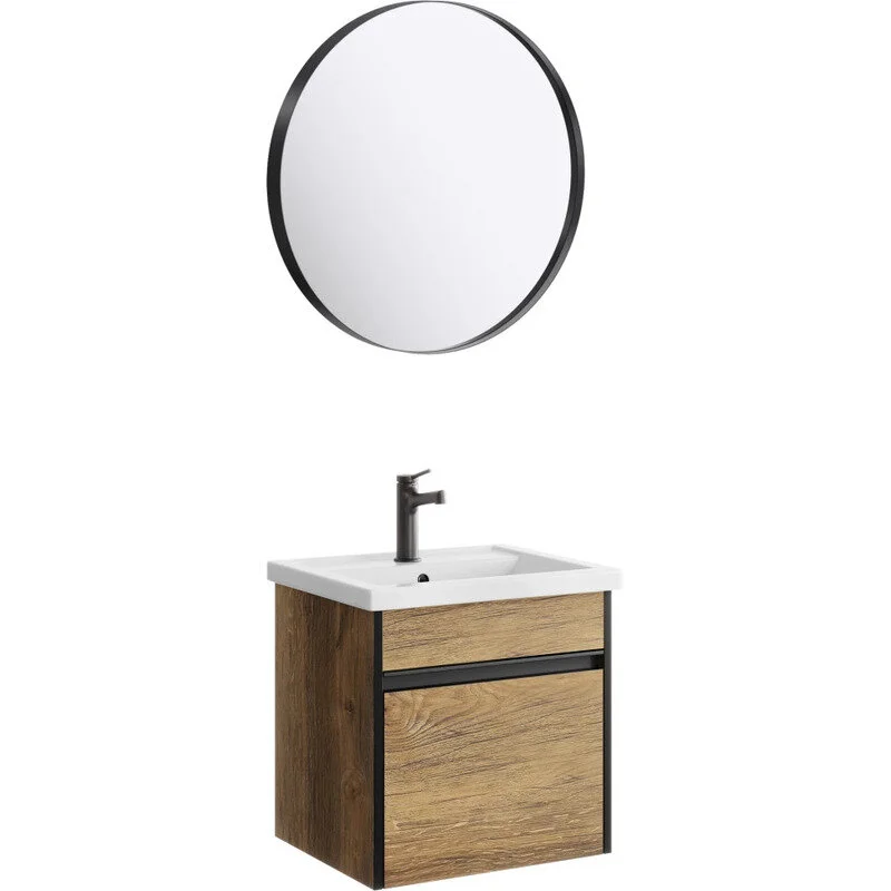 AQWELLA Urban подвесная тумба под умывальник 50 см, цвет дерево темное