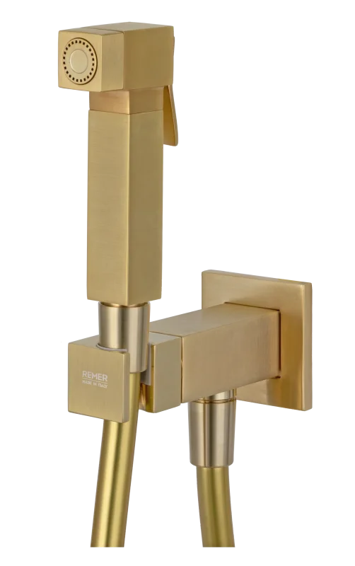 Гигиенический душ со смесителем Remer Absolute Q64BG, золото брашированное
