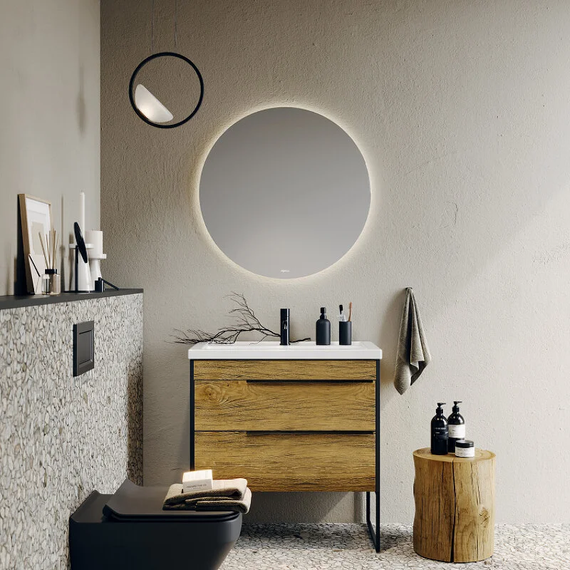 AQWELLA Moon зеркало 60 см с подсветкой, сенсорным выключателем и регулятором освещенности