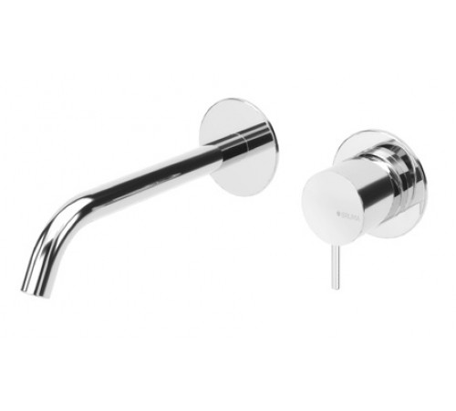 Смеситель для раковины на 2 отверстия, настенный. Длина излива 200 мм Bruma Leaf 167 012 1MG Gunmetal