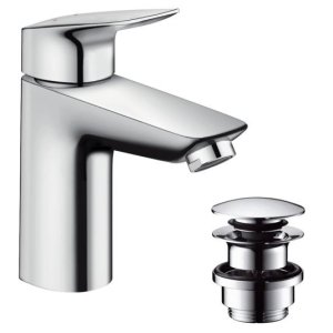 Смеситель для умывальника Hansgrohe Logis 71107000, донный клапан Click Clack