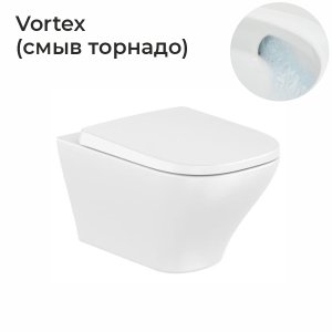 Унитаз подвесной Roca Optica Rimless® Vortex 346V13000+801F72001 с пневмокрышкой