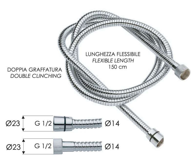 Шланг для душа 120 см Remer 333CNES120, хром