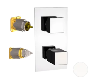 Смеситель термостатический для душа Remer Q-Elegance QT92KBBO, белый матовый