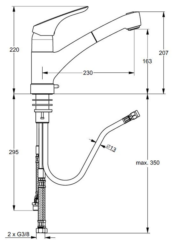 Смеситель Ideal Standard Cerasprint New B5348AA для кухни, цвет хром