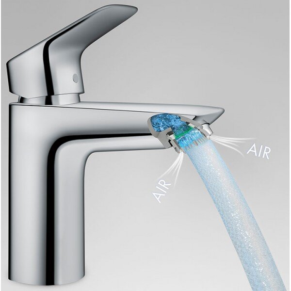 Смеситель для умывальника Hansgrohe Logis 71107000, донный клапан Click Clack