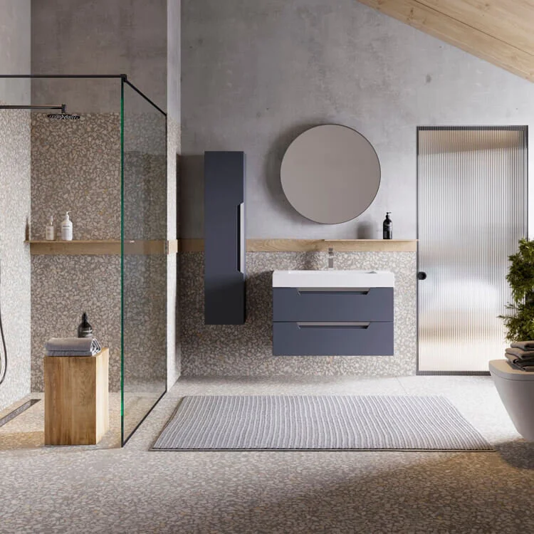 Подвесная тумба Aqwella Cube 90см под умывальник серая матовая CUB0109GR матовый