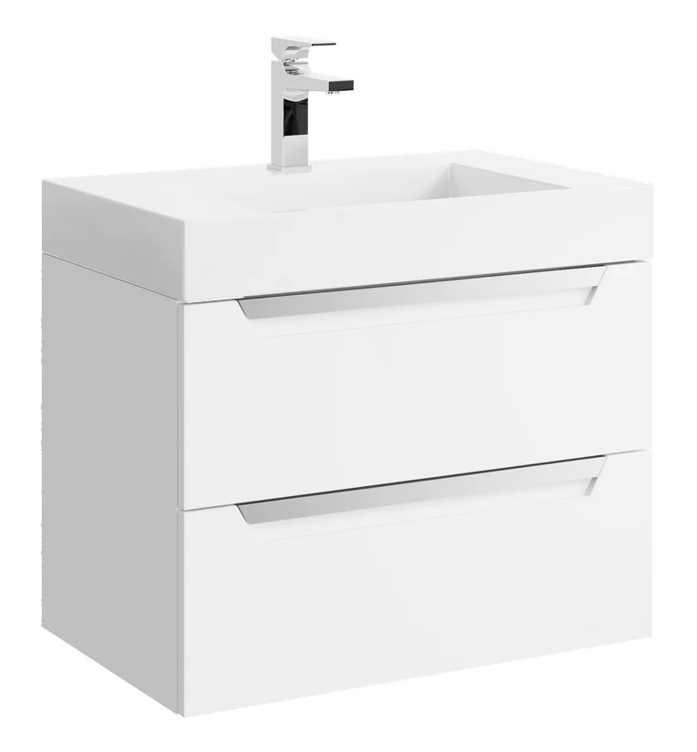 Подвесная тумба Aqwella Cube 70см под умывальник белая матовая CUB0107W матовый