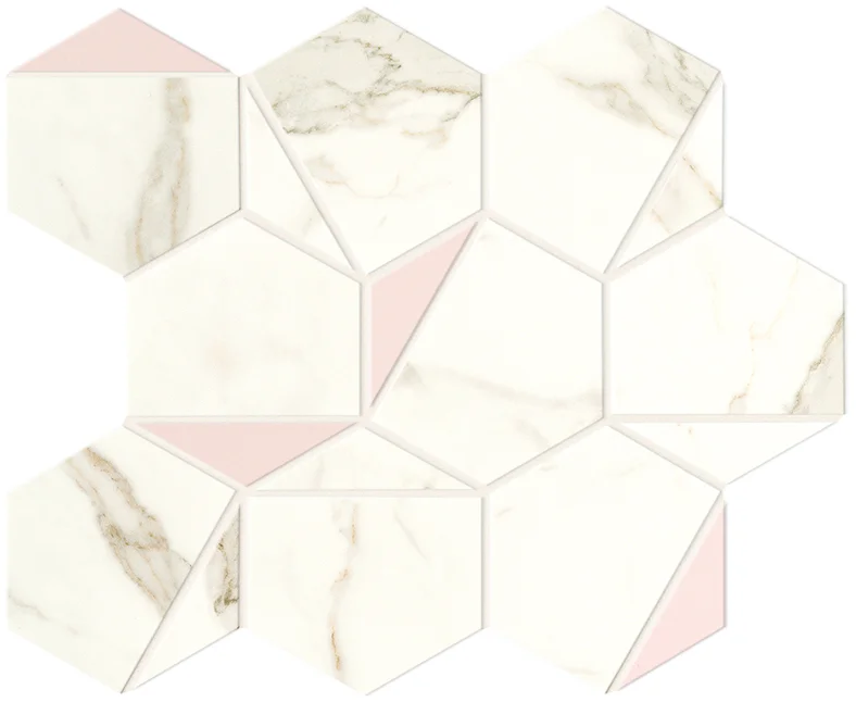 Мозаика Marvel Calacatta Prestigio Rose Hex Silk Мозаика Marvel Calacatta Prestigio Rose Hex Silk
