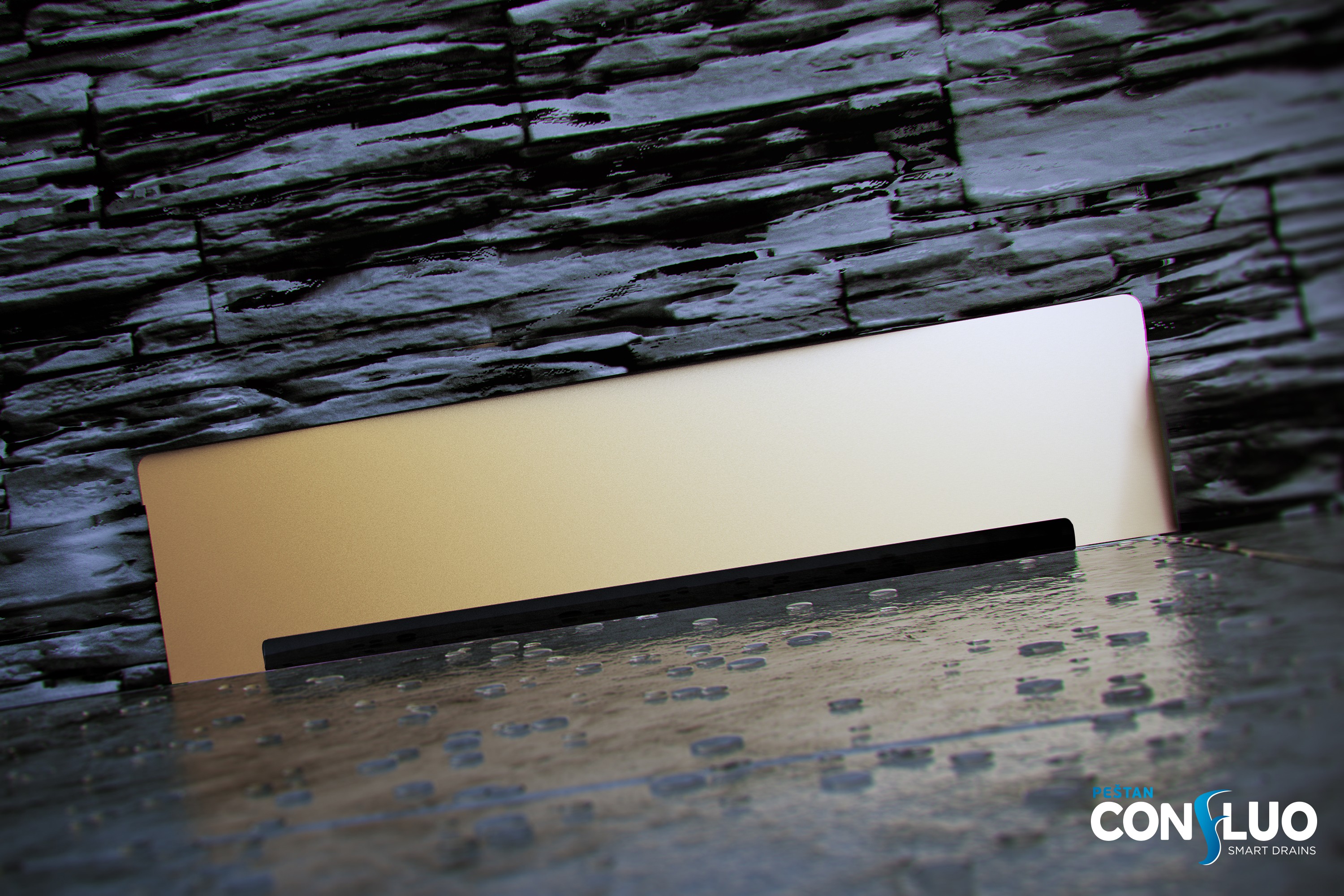 Душевой трап пристенный Pestan Confluo Wall Drain GOLD