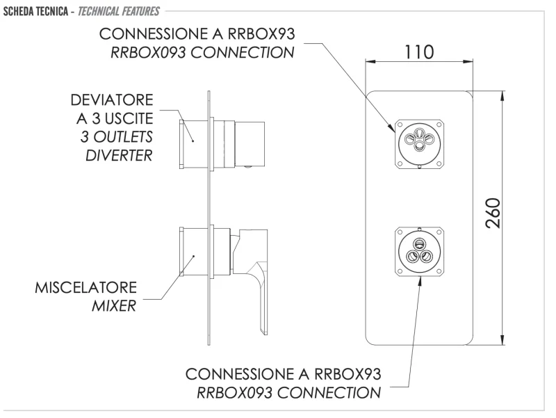 Смеситель для душа Remer Energy EY93KBBO, белый матовый