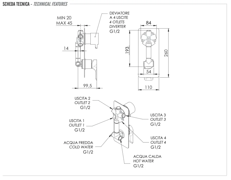 Смеситель для душа Remer Infinity I94, хром