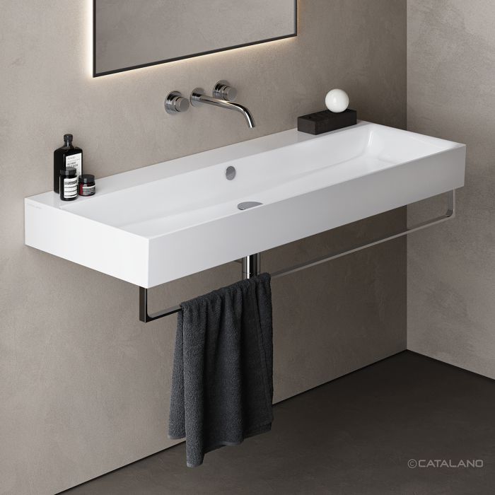 Раковина Catalano Premium 120х47, арт.0221200001, без отв. под смеситель, белый глянцевый