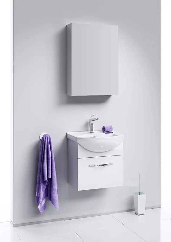 Тумба подвесной Aqwella Аллегро 50 под умывальник белая (1 ящик)
