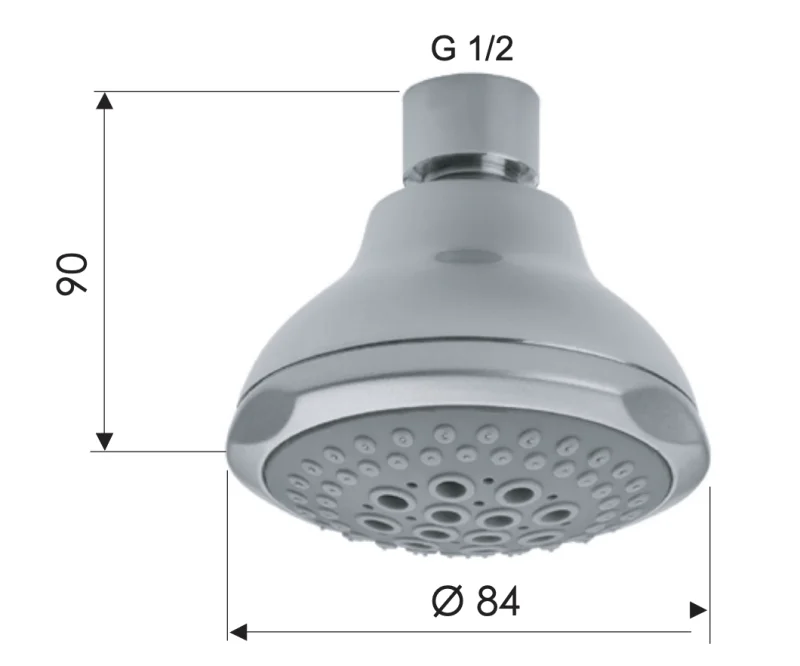 Верхний душ с шарнирным соединением Remer 355FOX, хром