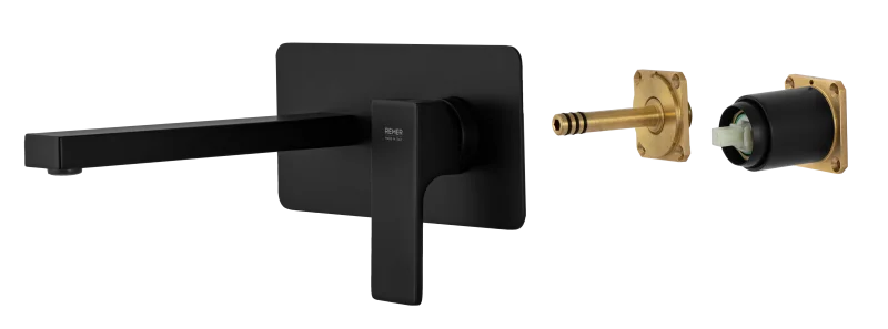 Смеситель для раковины Remer Absolute AU15KBNO, чёрный матовый