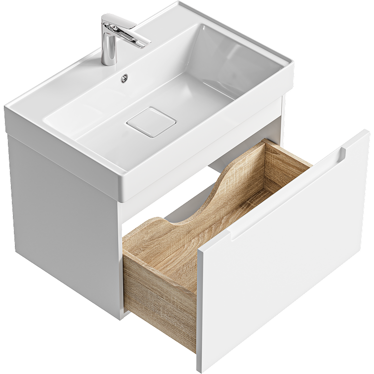 AQWELLA Vancouver подвесная тумба с умывальником в комплекте 70,5 см, цвет белый матовый