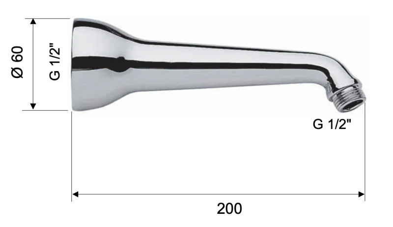 Кронштейн для верхнего душа 20 см Remer 345, хром