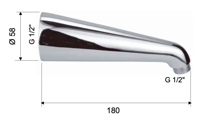 Кронштейн для верхнего душа 18 см Remer 346, хром