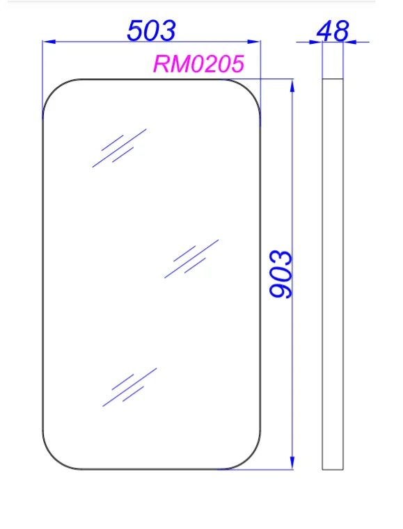 Зеркало Aqwella RM 50x90 черный